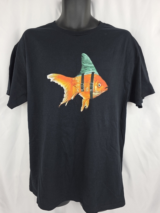 Fruit of the Loom Other - Fruit Of The Loom Black Fish Graphic Tee Orange Teal Fish Size Large NWT AG-3466